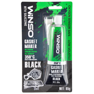 Герметик прокладок GASKET MAKER BLACK 85g +350⁰С Cиліконовий герметик прокладок професійний чорний  WINSO 310300