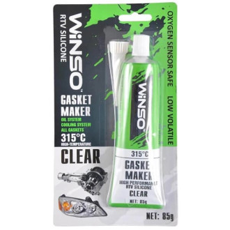Герметик прокладок GASKET MAKER CLEAR 85g +315⁰С Силіконовий герметик прокладок професійний прозорий WINSO 310400