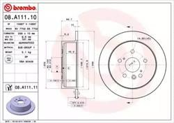 Диск гальмівний Brembo 08A11111