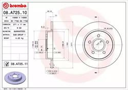 Диск гальмівний Brembo 08A72510