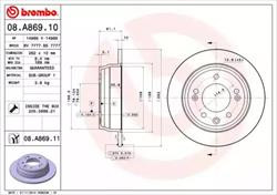 Диск гальмівний Brembo 08A86910