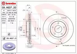 Диск гальмівний Brembo 09A63721