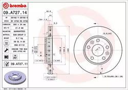 Диск гальмівний Brembo 09A72714