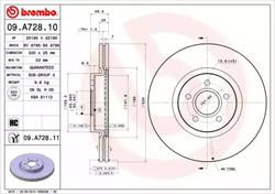 Диск гальмівний Brembo 09A72811