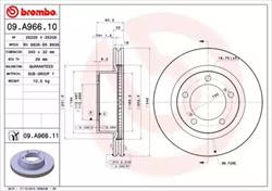 Диск гальмівний Brembo 09A96611