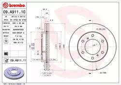 Диск гальмівний Brembo 09A91111