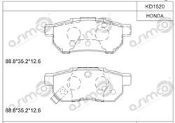Колодки гальмівні, комплект Asimco KD1520