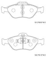 Колодки гальмівні, комплект Asimco KD3736