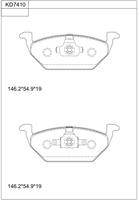 Колодки гальмівні, комплект Asimco KD7410