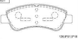 Колодки гальмівні, комплект Asimco KD7734