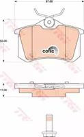 Колодки гальмівні, комплект TRW GDB1813