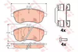 Колодки гальмівні, комплект TRW GDB2056