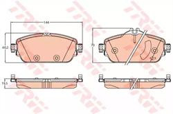 Колодки гальмівні, комплект TRW GDB2070