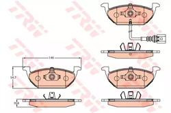 Колодки гальмівні, комплект TRW GDB2108