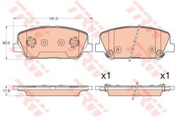Колодки гальмівні, комплект TRW GDB3582