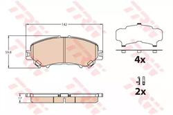 Колодки гальмівні, комплект TRW GDB3631