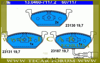 Колодки гальмівні, комплект VAG 1J0698151E