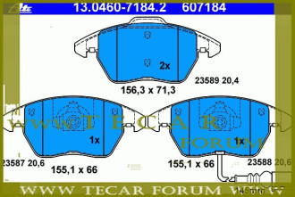 Колодки гальмівні, комплект VAG 1K0698151E