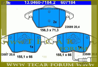 Колодки гальмівні, комплект VAG 3C0698151A