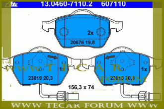 Колодки гальмівні, комплект VAG 4B0698151N