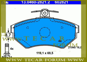 Колодки гальмівні, комплект VAG 6N0698151A