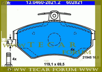 Колодки гальмівні, комплект VAG 6N0698151B