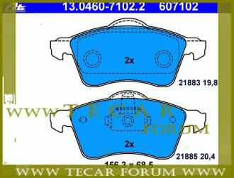 Колодки гальмівні, комплект VAG 7D0698151E