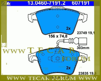 Колодки гальмівні, комплект VAG 7L6698151B