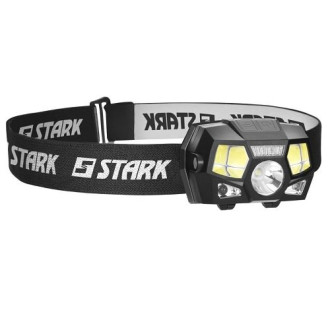 Ліхтар налобний LED Stark L-3-03 Li, 3W LED + 2pcs COB + RED LED + sensor, 120лм+120лм, акумулятор 900mAh, 0,125кг STARK 243000303