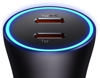 Зарядний пристрій від прикурювача 2USB Type-C PD