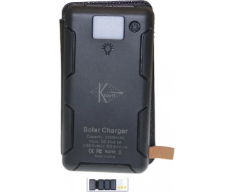 Портативний зарядний пристрій Solar power bank 20000mAh чорний