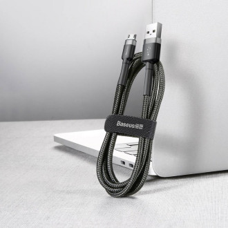 Кабель Baseus cafule Cable USB For Micro 2.4A 0.5M Gray+Black
