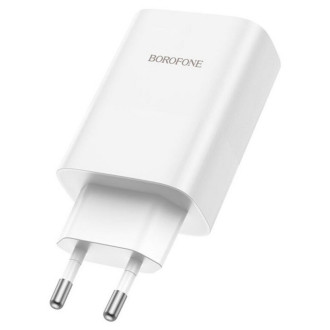 Мережевий зарядний пристрій BOROFONE BN10 Sunlight PD65W dual port(1A1C) charger White