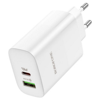 Мережевий зарядний пристрій BOROFONE BN10 Sunlight PD65W dual port(1A1C) charger White