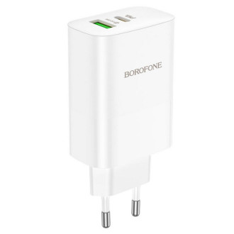 Мережевий зарядний пристрій BOROFONE BN10 Sunlight PD65W dual port(1A1C) charger White