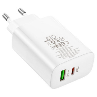 Мережевий зарядний пристрій BOROFONE BN10 Sunlight PD65W dual port(1A1C) charger White