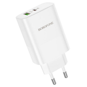 Мережевий зарядний пристрій BOROFONE BN10 Sunlight PD65W dual port(1A1C) charger White
