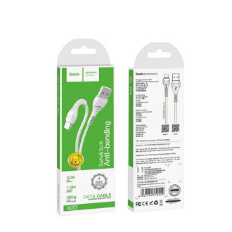 Кабель для заряджання телефонів/планшетів Hoco Кабель HOCO X37 USB to Type-C 3A, 1m, PVC, PVC connectors, White 6931474710512