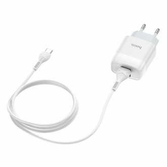 Мережевий зарядний пристрій HOCO C73A Glorious dual port charger set(Type-C) White