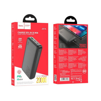 Зовнішні акумулятори (Power Bank) Hoco Зовнішній акумулятор HOCO J87A Tacker PD20W+QC3.0 power bank(20000mAh) Black 6931474761033