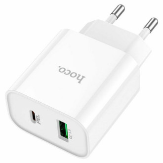 Мережевий зарядний пристрій HOCO C80A Plus Rapido PD20W+QC3.0 charger White