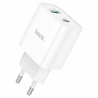 Мережевий зарядний пристрій HOCO C80A Plus Rapido PD20W+QC3.0 charger White