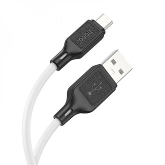 Кабель HOCO X90 Cool silicone charging data cable for Micro White