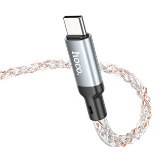 Кабель HOCO U112 Shine 60W charging data cable for Type-C to Type-C Gray