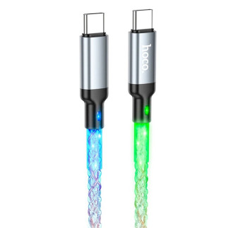 Кабель HOCO U112 Shine 60W charging data cable for Type-C to Type-C Gray