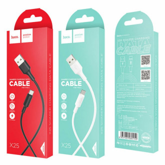 Кабель для заряджання телефонів/планшетів Hoco Кабель HOCO X25 USB to Type-C 2A, 1m, PVC, PVC connectors, White 6957531080152