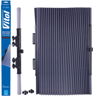 Шторка сонцезахисна "гармошка" 155х65см чорна Vitol Vitol (AF15565)