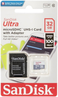MicroSDHC (UHS-1) SanDisk Ultra 32Gb class 10 A1 (100Mb/s) (adapter SD) SanDisk