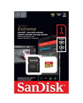 MicroSDXC (UHS-1 U3) SanDisk Extreme A2 1TB class 10 V30 (R190MB/s,W130MB/s) (adapter SD) SanDisk