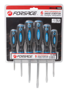 FORSAGE Набір викруток магнітних Profi 6пр. (SL: 5.5х100, 6.5х125, 8.0х150мм; PH: 1х75, 2х100, 3х125мм) Forsage F-7006A